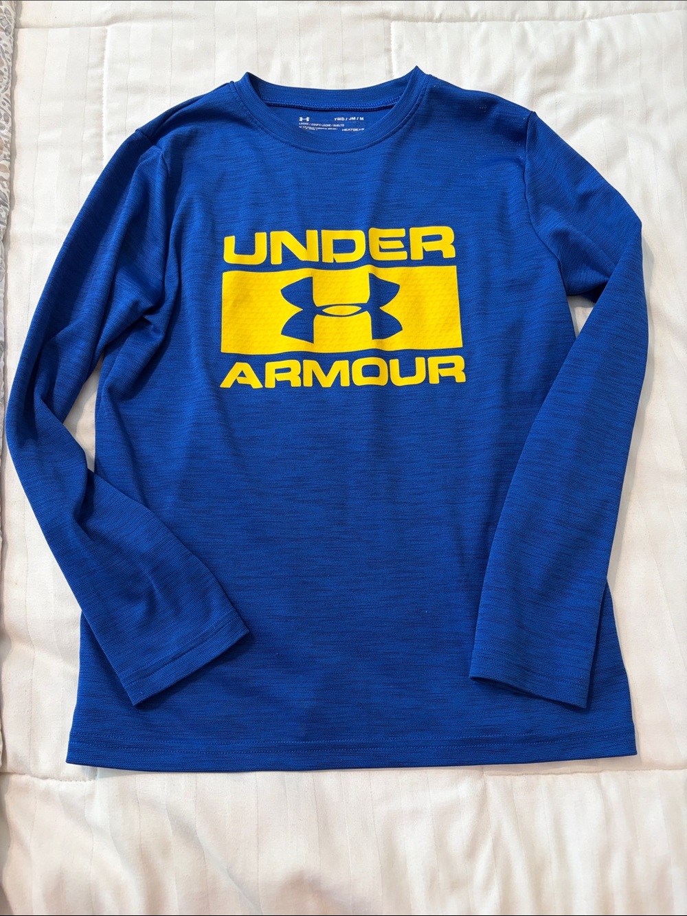 Under Armour Blue Long Sleeve Tee with Yellow Logo